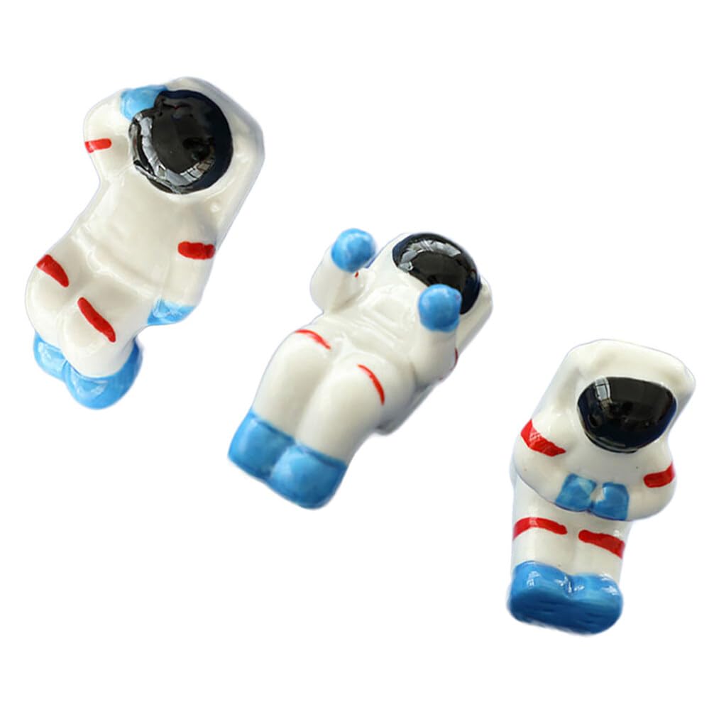 PRETYZOOM 3-Piece Ceramic Chopstick Holder Set - Spaceman Design Chopstick Rest Stand for Dining Table, Sushi, Asian Cuisine & Cake Decorating - Stylish Kitchen & Tableware Accessories