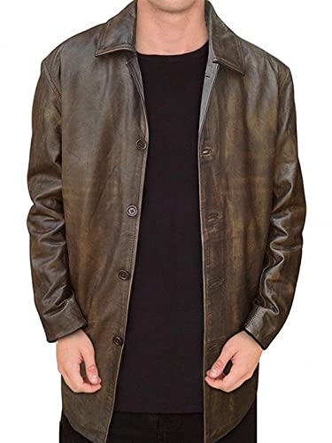 Supernatural Distressed Leather Jacket for Men - Vintage Biker Style Winter Coat | Perfect for Motorcycle Rides, Halloween Costumes & Casual Outfits