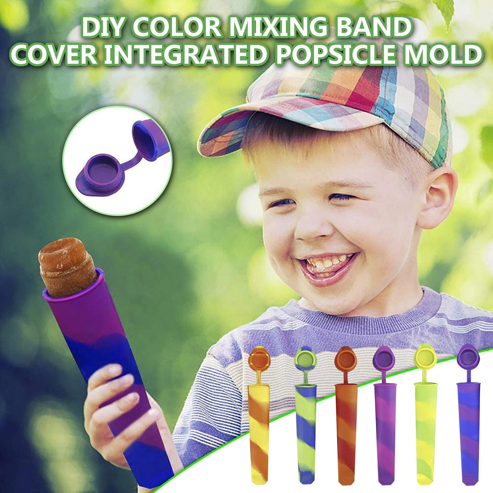 1Pack Reusable Silicone Popsicle Molds - Multi-Colored DIY Ice Pop Maker for Kids with Lid | Perfect for Homemade Frozen Treats, Yogurt Sticks & Jelly Snacks | Great for Summer Parties, Kids Snacks & Healthy Desserts