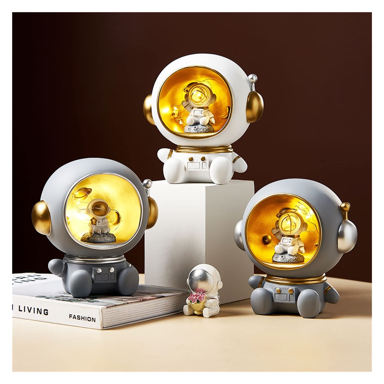 **Astronaut Piggy Bank & Night Light - Cute Resin Decor for Kids Room, Party Favors, and Nordic Home Decor (Color C) - Perfect for Birthday Gifts, Space-Themed Nursery, and Bedroom Accessories**
