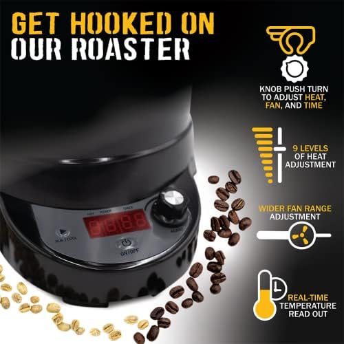 Premium SR540 Fresh Roast Coffee Roaster Bundle with Glass Extension Tube & Bean Cooler - Includes 2 Lbs Green Coffee Beans & (2-Pack) Sample Trays - Perfect for Home Roasting & Coffee Enthusiasts