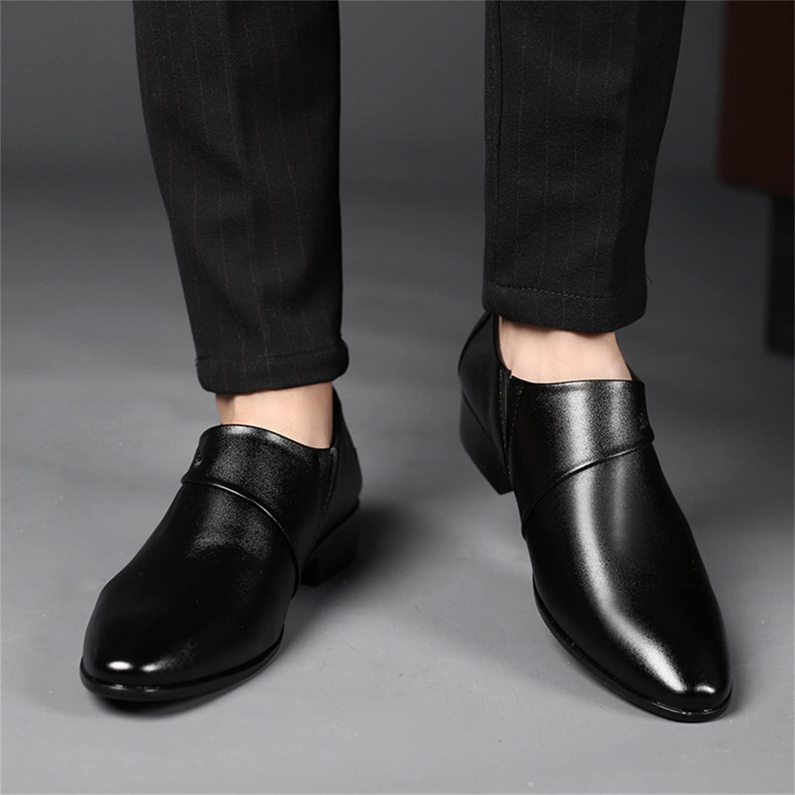 Men's Breathable Leather Pointed Toe Loafers with Zipper - Low Heel Casual Shoes for Summer & Autumn - Perfect for Outdoor Activities, Office Wear and Daily Comfort