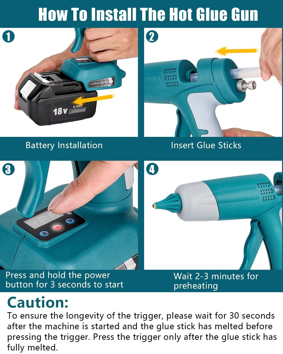 **Makita 18V LXT Cordless Hot Glue Gun Kit - 100W LED Digital Glue Gun with 10pcs 0.43