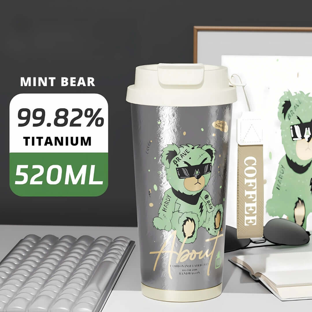 Premium Titanium Coffee Mug with Leak-Proof Lid - Lightweight & Durable Travel Thermos for Hot & Cold Drinks - Perfect for Camping, Hiking, Office & Daily Commute | BC6817