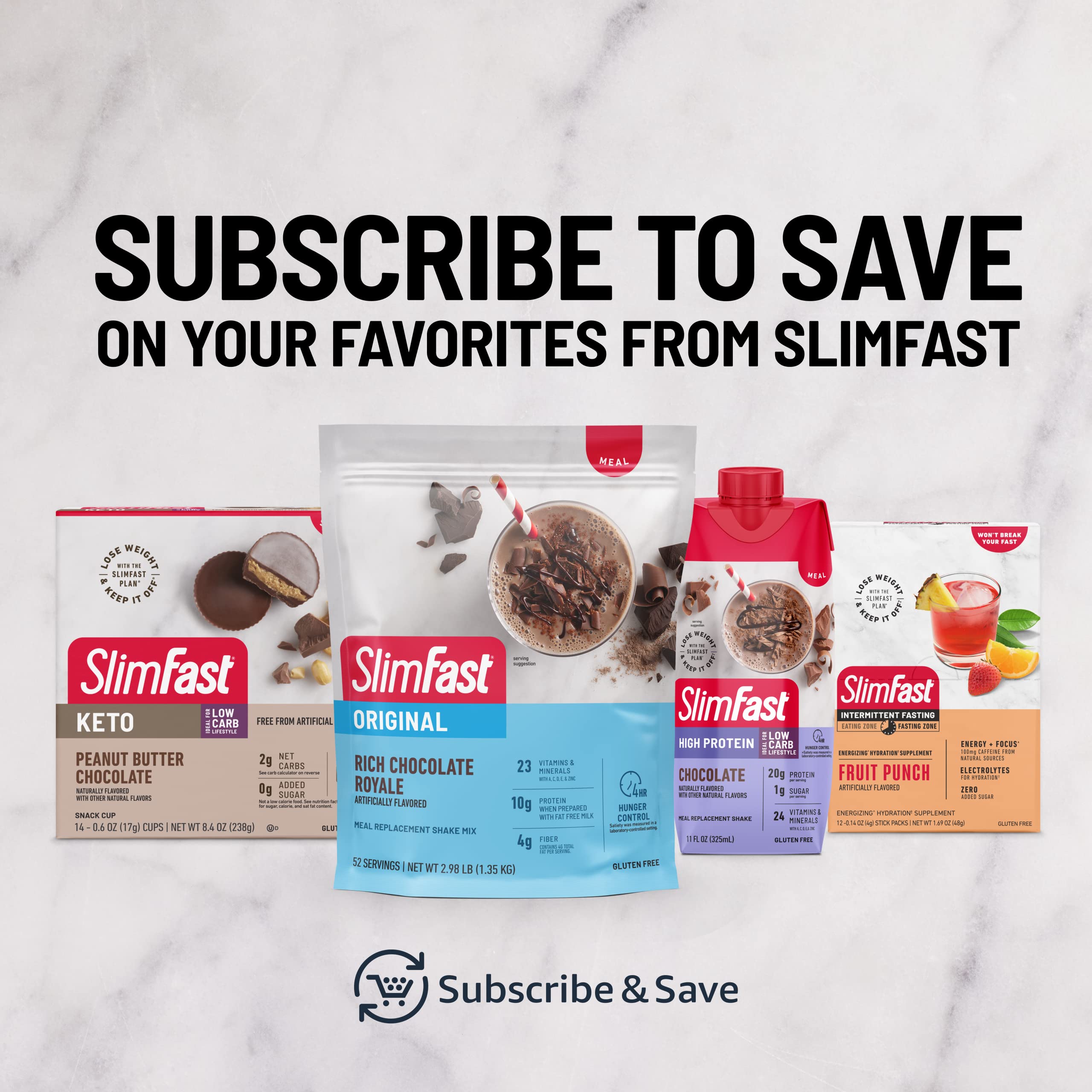 SlimFast High Protein Meal Replacement Shake Powder - 24 Servings (2 Pack), Advanced Nutrition Smoothie Mix for Weight Loss & Digestive Support, Gluten Free, Creamy Chocolate Flavor, 20g Protein per Serving - Perfect for Breakfast, Post-Workout or On-the-Go Nutrition (Packaging May Vary)