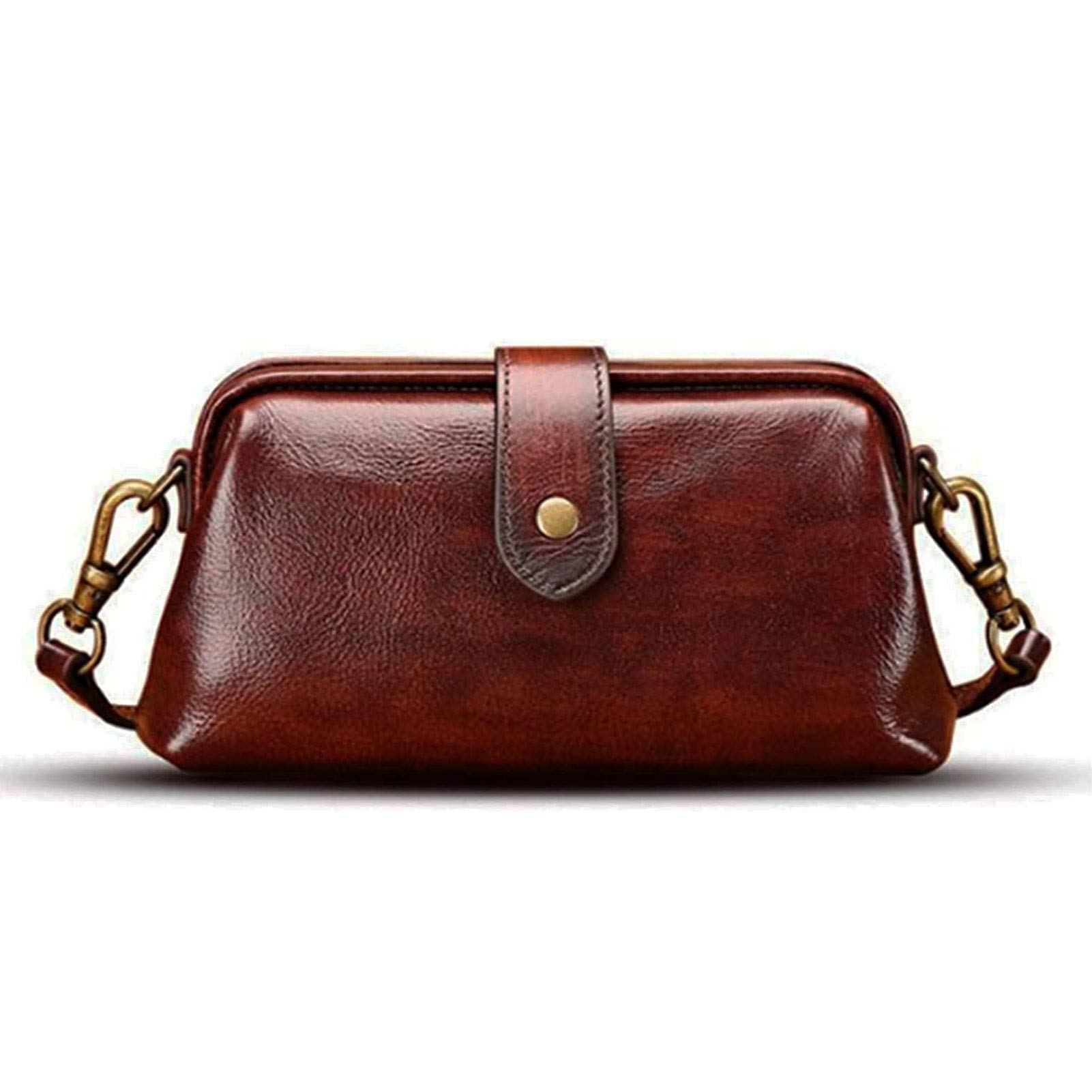 Premium Vintage Leather Handbag for Women - Retro Shoulder Bag, Messenger Purse & Doctor Bag - Handmade Genuine Leather - Perfect for Work, Travel & Everyday Use