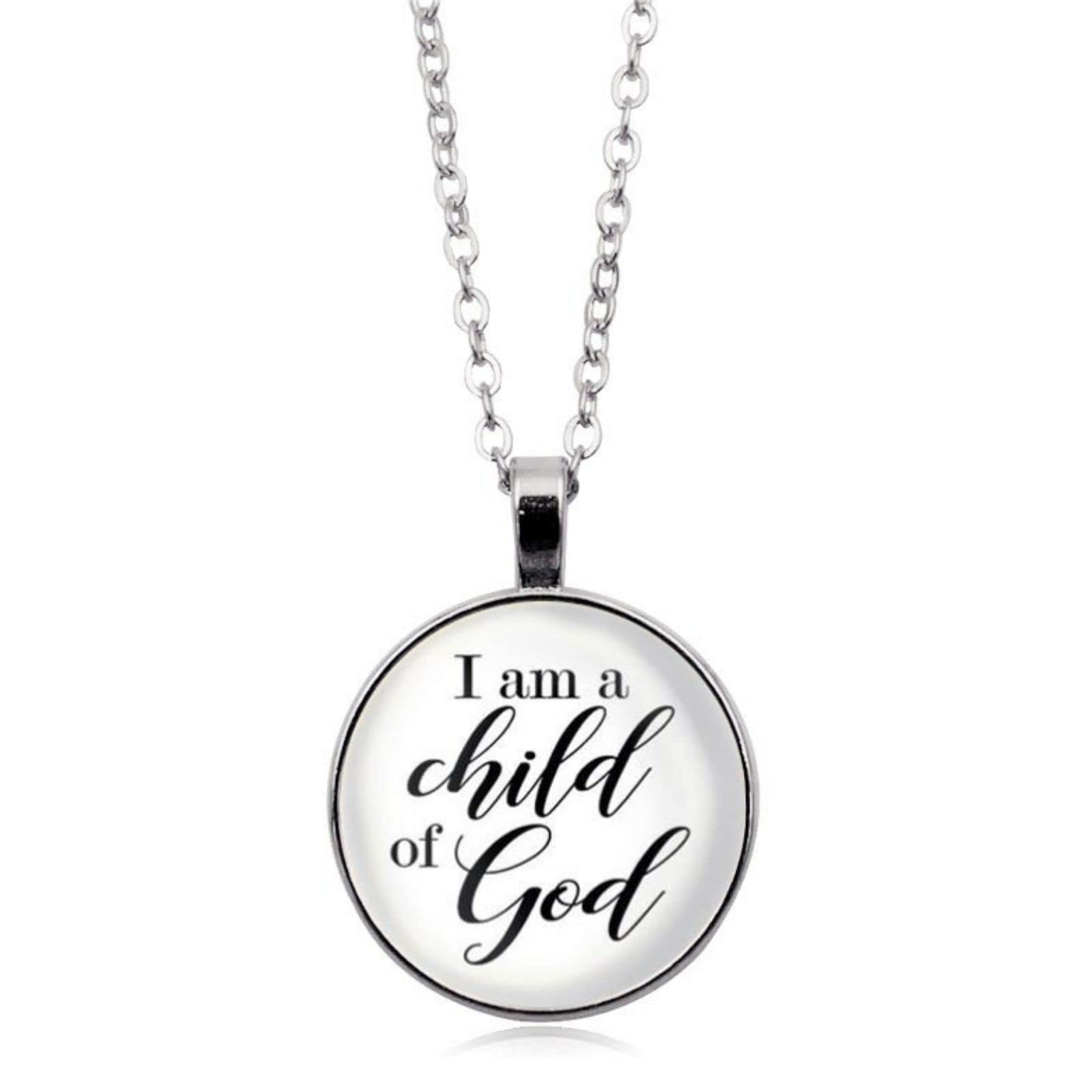 Christian Cross Necklace - I Am A Child of God, Baptism & Communion Gift for Women & Teens