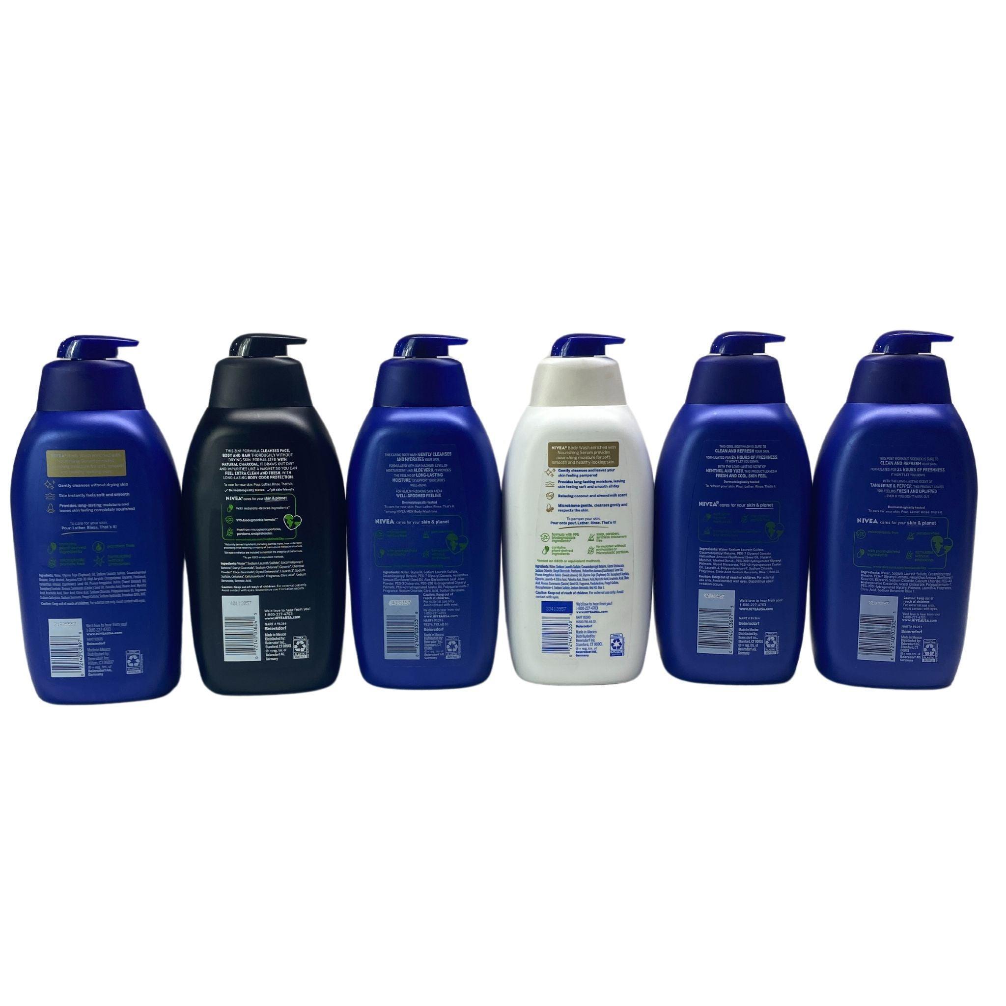 Nivea Men Body Wash Variety Pack - 30 FL OZ (94 Pack) | Refreshing Shower Gel for Men with Hydrating Formula | Perfect for Gym, Travel & Daily Use