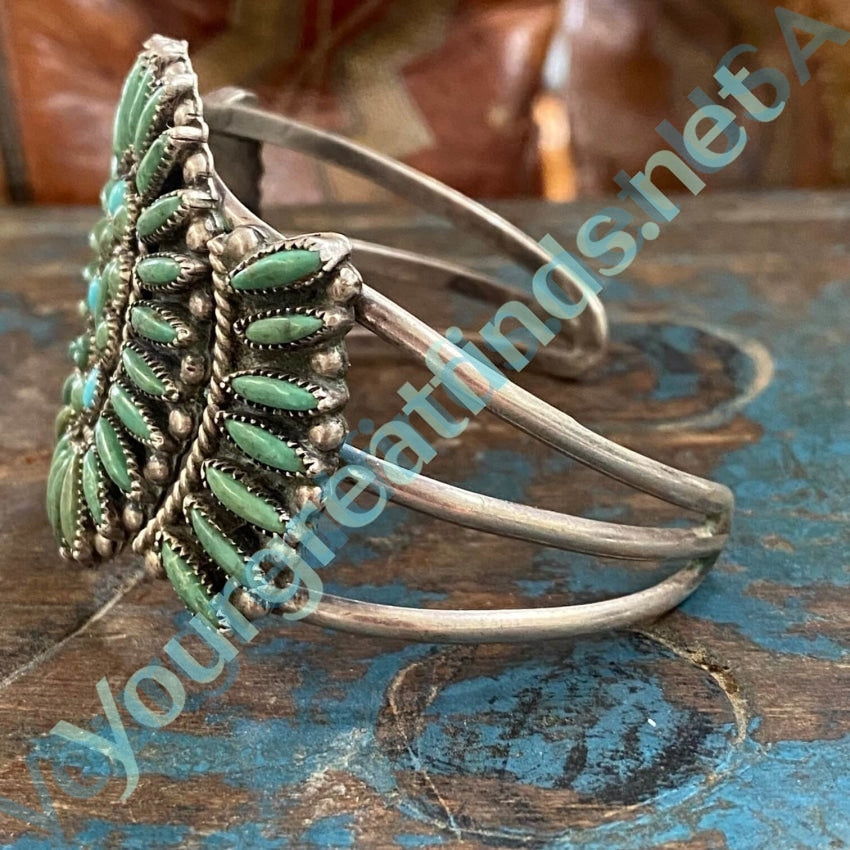 Vintage Mint Green Turquoise Sterling Silver Rosette Bracelet - Handmade Navajo Jewelry for Women - Perfect for Boho, Western & Casual Outfits