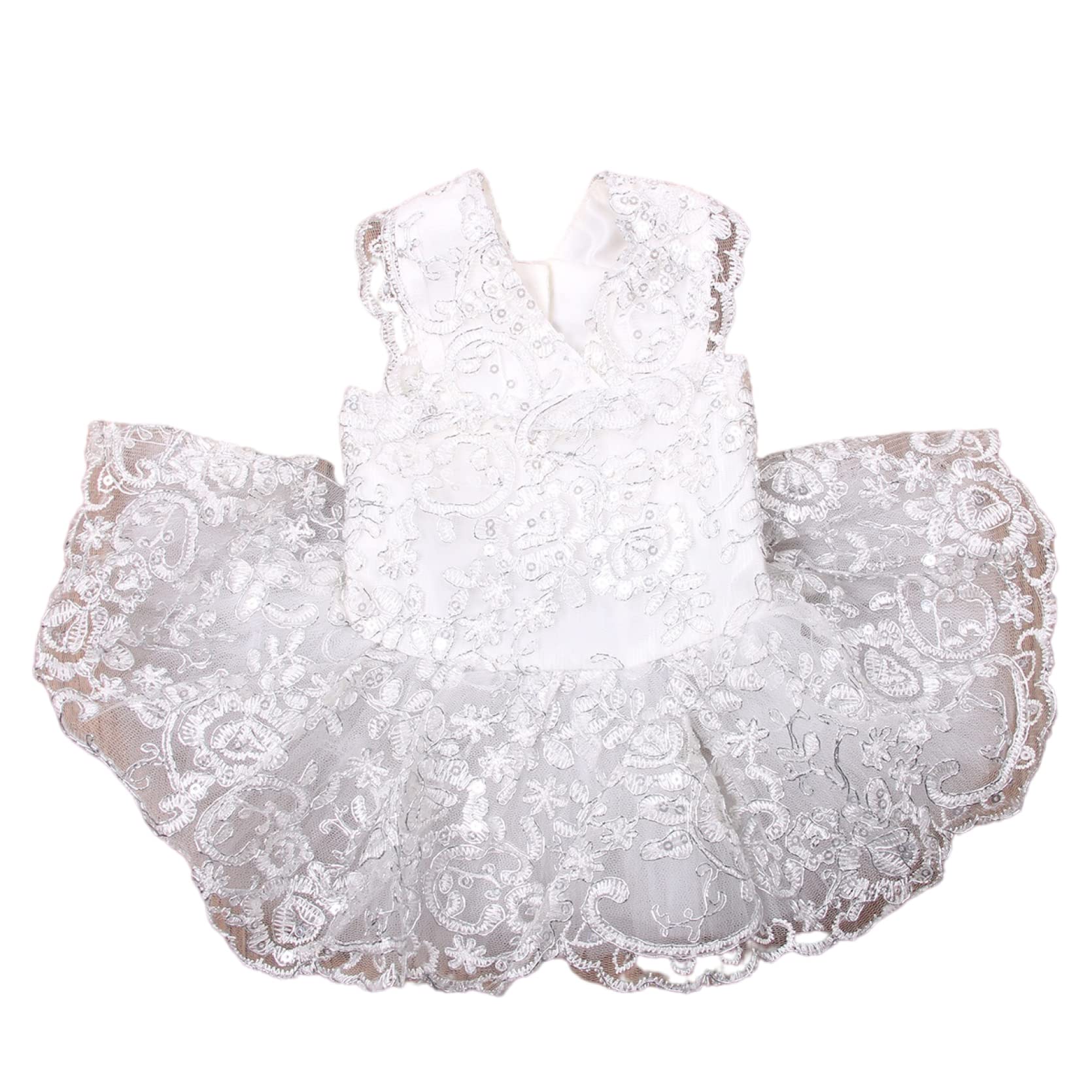 Dog Wedding Dress - Spring Flower Lace Pet Puppy Skirt with Sequin Princess Design for Small Dogs | Perfect for Weddings, Parties & Special Occasions