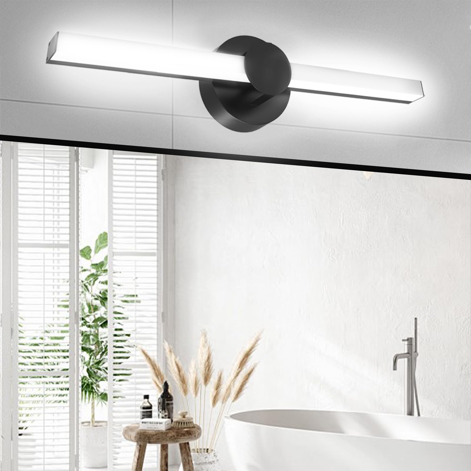 Modern Matte Black LED Vanity Light - 20