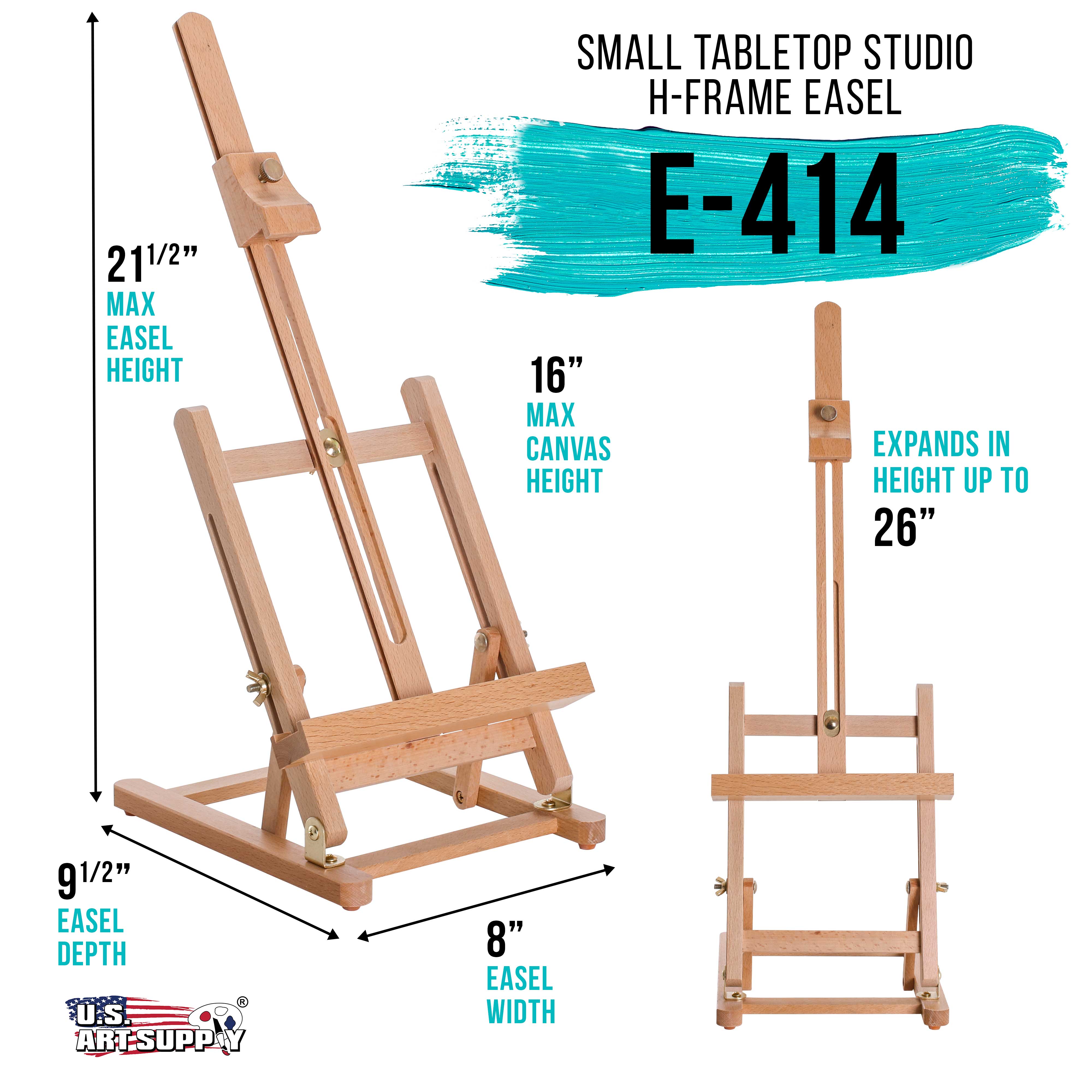 Adjustable Beechwood H Frame Easel with Storage Tray - 16