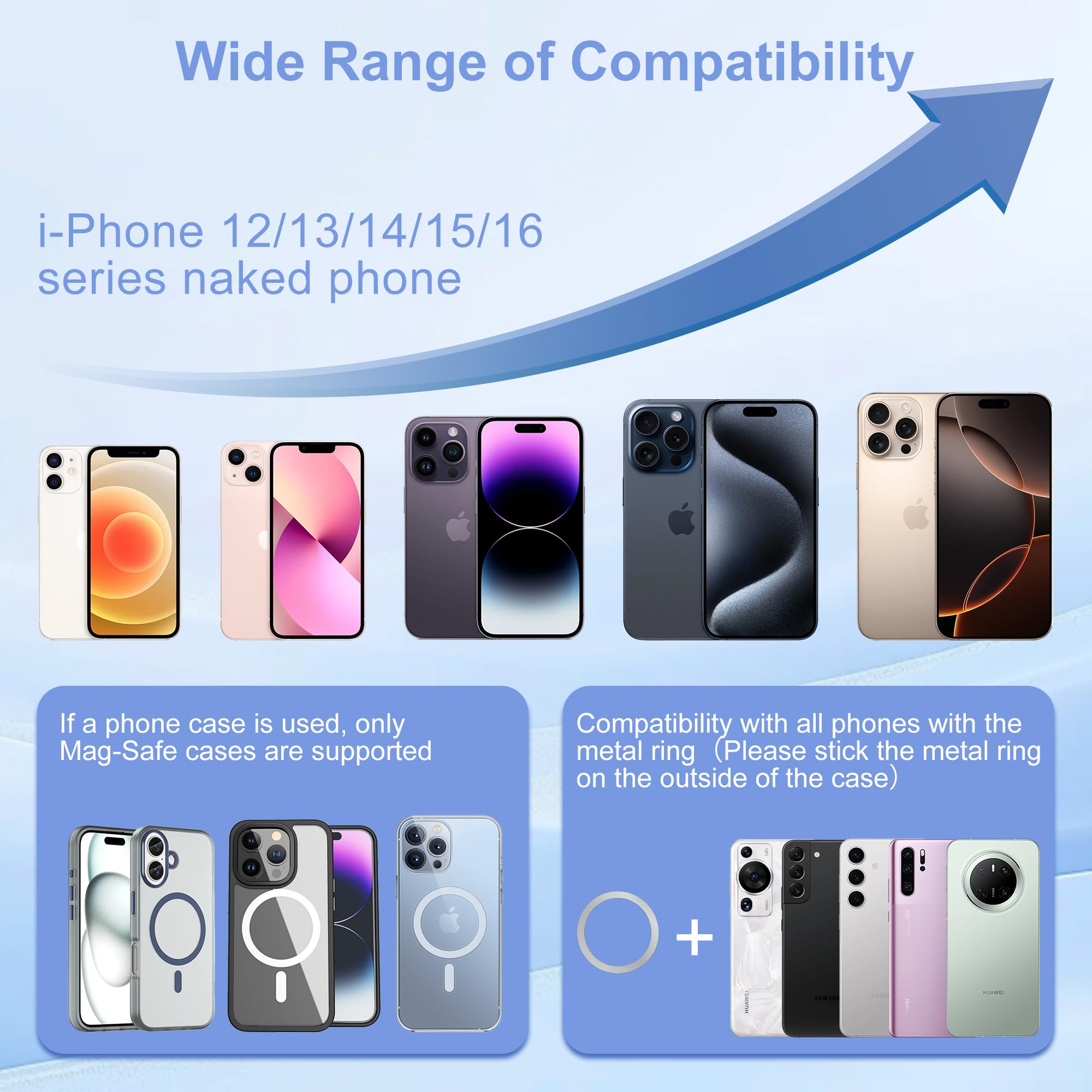 360° Rotatable Magnetic Phone Holder for Car - Strong Suction Cup & Foldable Vacuum Mount Compatible with iPhone 16/15/14/13/12 & All Smartphones - Perfect for Hands-Free Driving, GPS Navigation & Safe Road Trips
