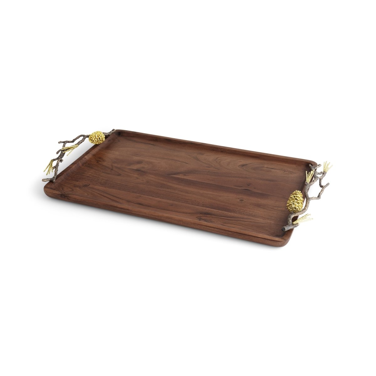 Natural Pine Cone Medium Wood Tray - Rustic Home Decor for Centerpieces, Dining Table, Shelf Display & Wedding Decorations