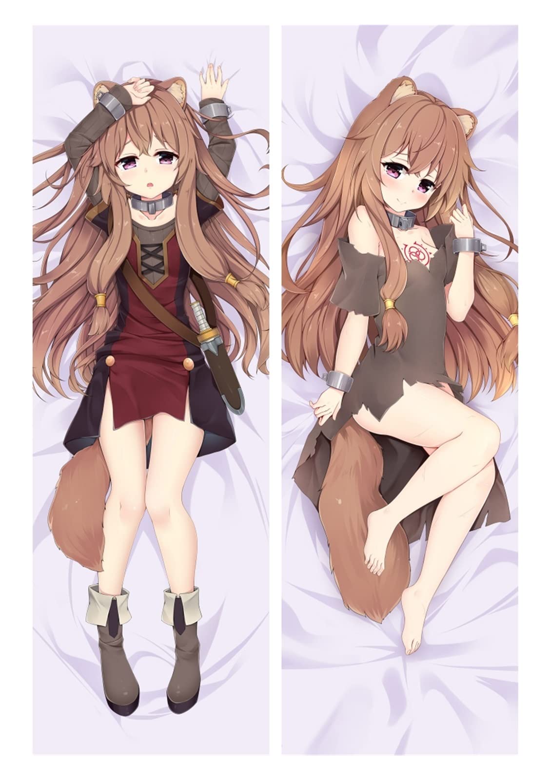 Raphtalia Anime Body Pillow Case from The Rising of The Shield Hero - 60x180cm 2-Way Tricot Dakimakura Cover for Otaku Fans (Color: 19002-1) | Perfect for Cosplay, Anime Bedding & Collectors