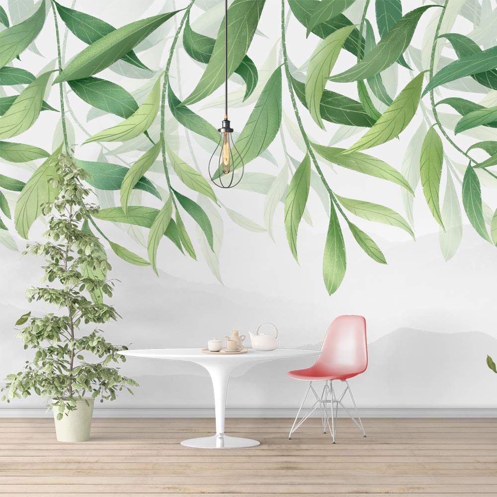 Green Plants & Animals Removable Wallpaper - Peel and Stick Wall Mural for Bedroom Decor (66x96 inches) - Perfect for Nursery, Kids Room & Home Office Decoration