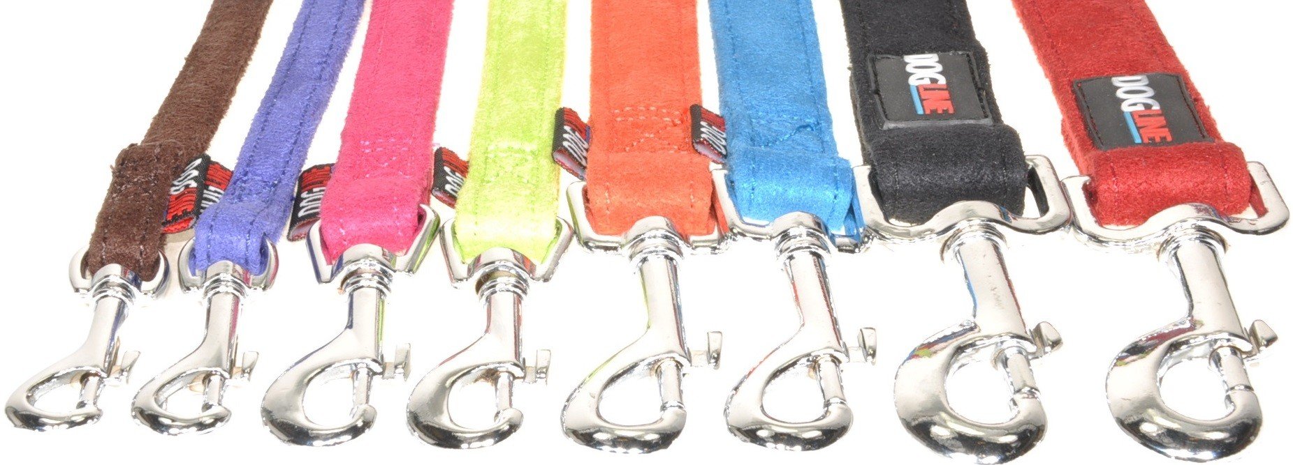 **Dogline Soft Padded Microfiber Flat Dog Collar & Leash Set - Adjustable (3/4