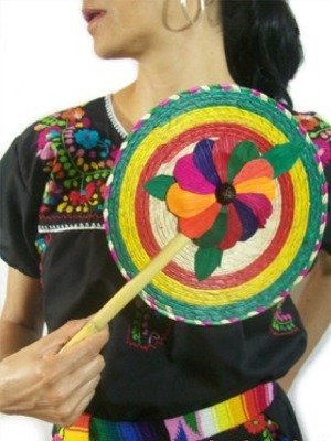 Authentic Mexican Straw Fan - Handwoven Palm Leaf Fan for Home Decor, Beach, and Outdoor Use | Leos Imports