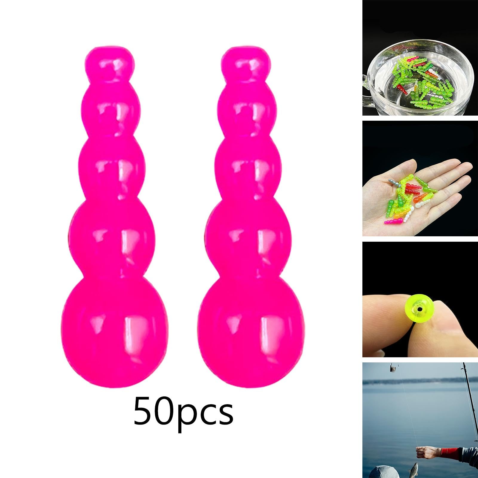 50pcs Stacked Fishing Beads Set - Lightweight Portable Lure Tackle Kit for Zander, Bass & Walleye | Perfect for Freshwater & Saltwater Fishing Accessories
