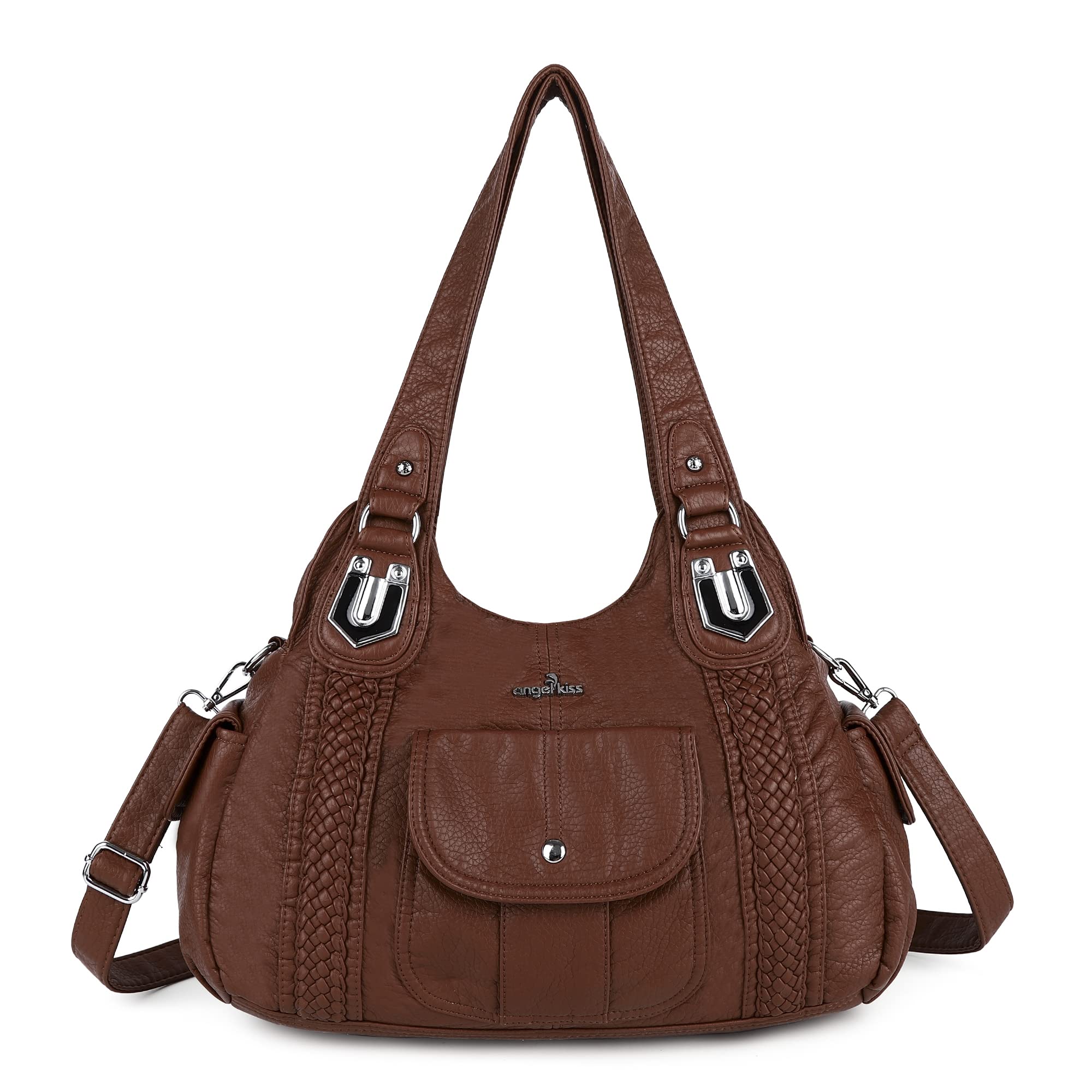 Angelkiss Women's Vegan Leather Crossbody Bag - Stylish Hobo Satchel Shoulder Purse for Work, Travel & Everyday Use