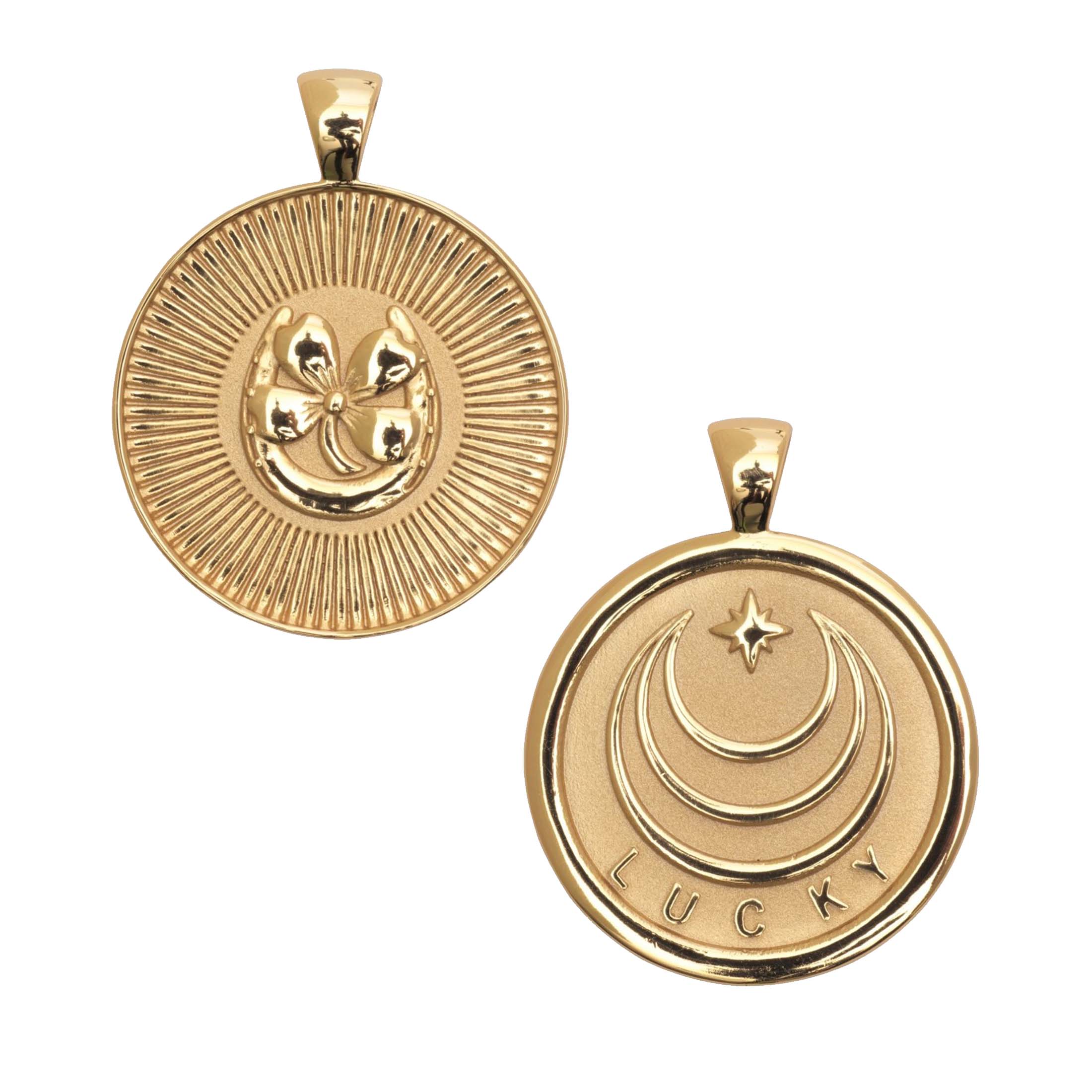 LUCKY JW Original Silver Pendant Coin Necklace for Men & Women - Perfect for Gifts, Fashion Jewelry, and Everyday Wear