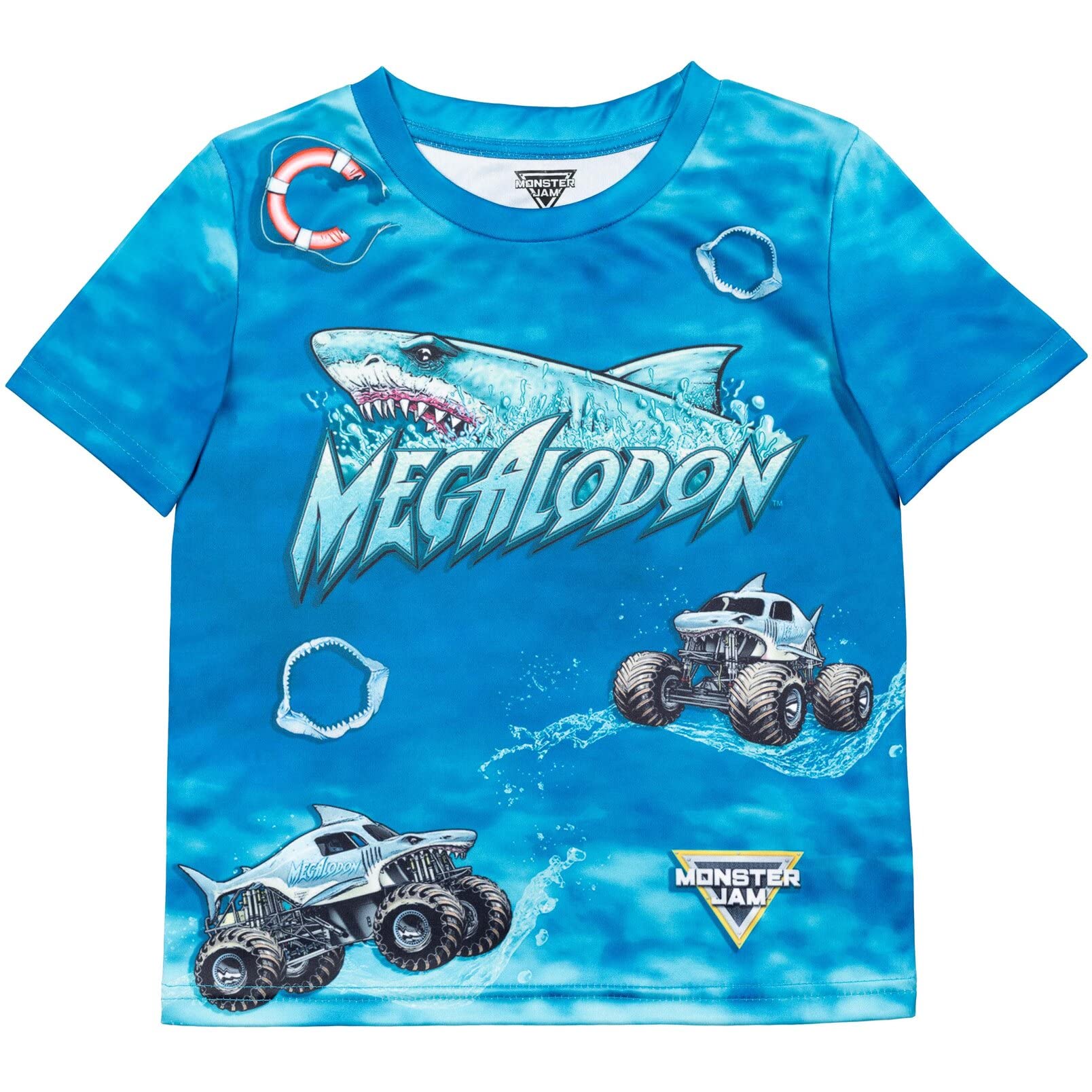 Monster Jam 3 Pack Boys T-Shirts Set - Grave Digger, El Toro Loco & Megalodon Designs (Toddler to Big Kid Sizes) - Perfect for Birthday Gifts, School Wear and Monster Truck Shows