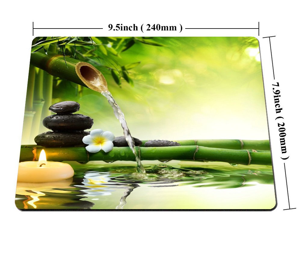 Smooffly Nature-Themed Gaming Mouse Pad with Spa Stones & Flowing Water Design - Zen Garden Japanese Style for PC & Office Use - Perfect for Relaxation & Stress Relief
