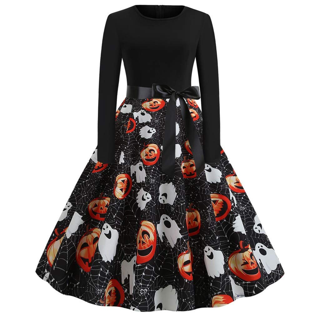 Forthery Women's 50s Style Halloween Evening Party Prom Dress - Vintage Retro Swing Dress for Costume Parties, Dances & Special Occasions