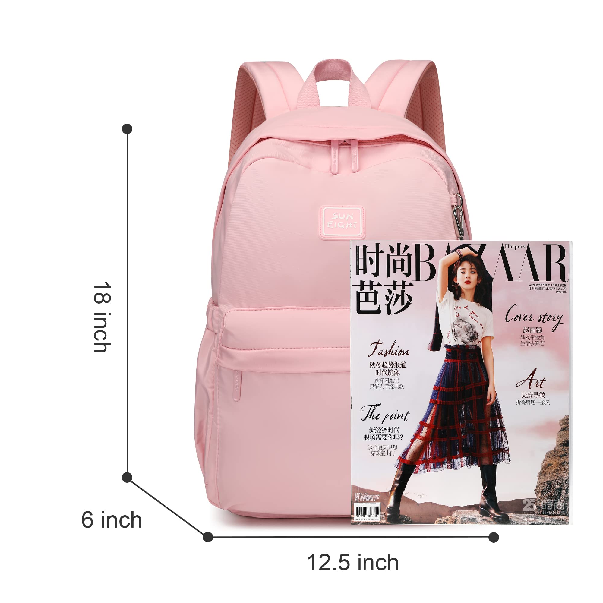 Waterproof School Backpack for Girls Ages 6-18 | Large Capacity Lightweight Bookbag for Elementary to High School | Durable Travel Backpack with Adjustable Straps | 30L Pink Backpack for School, College, Commuting & Outdoor Activities