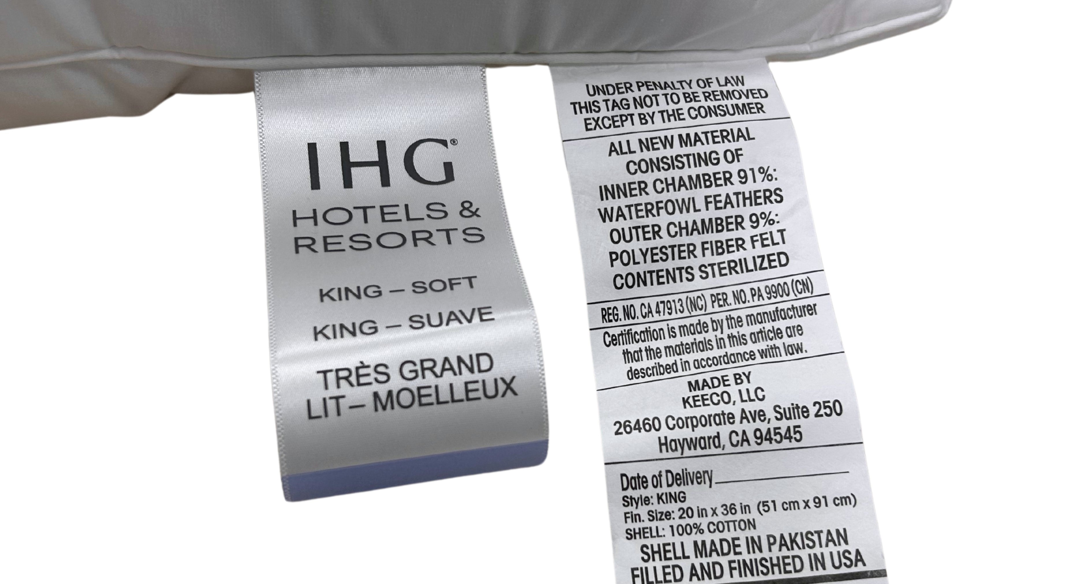 Holiday Inn® Featherbest Medium Support Pillow - Premium Hotel Quality Pillow for Back, Stomach & Side Sleepers - Perfect for Home, Travel & Guest Rooms
