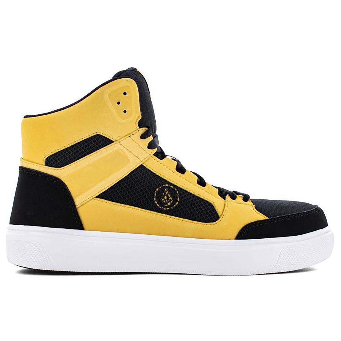 Evolve Composite Toe High Top Work Boots for Men - Black/Yellow Safety Shoes - Durable & Comfortable for Construction, Warehouse & Outdoor Work