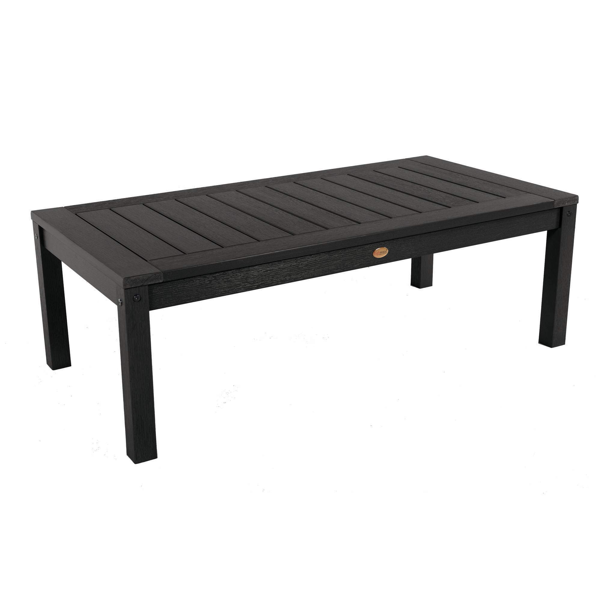 Highwood AD-DSCT1-BKE Black Adirondack Outdoor Coffee Table - Weather-Resistant Patio Furniture for Deck, Garden, Poolside & Backyard Relaxation