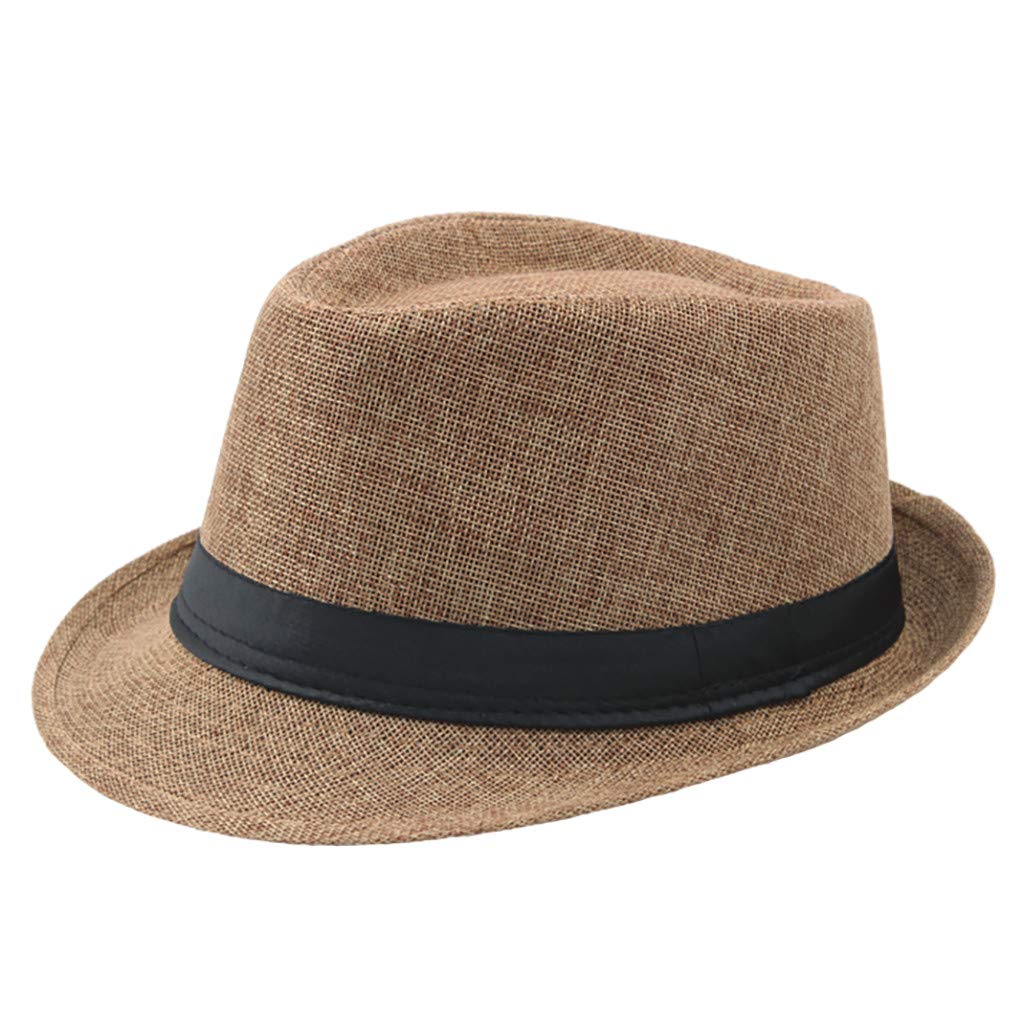 White Fitted Baseball Cap for Men - Breathable Linen Jazz Hat with Curly Straw Design - Perfect for Outdoor Sun Protection, Baseball Games & Summer Fashion