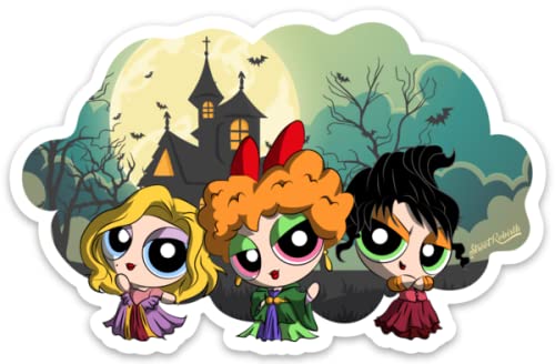Hocus Pocus Mashup - 4 Inch Waterproof Vinyl Stickers - Laptop, Water Bottle, Car & Skateboard Decals - Funny Stickers for Small Gifts - Perfect for Halloween Decor, Party Favors & DIY Projects