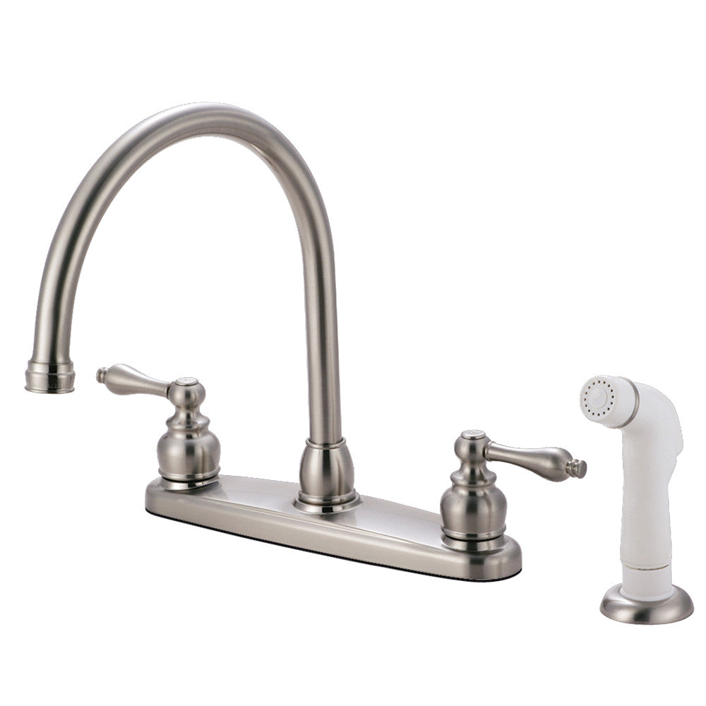 Kingston Brass KB721AL Vintage Centerset Kitchen Faucet - Antique Bronze Finish, High Arc Spout, Single Handle for Modern & Farmhouse Sinks - Perfect for Cooking, Washing Dishes & Home Renovation