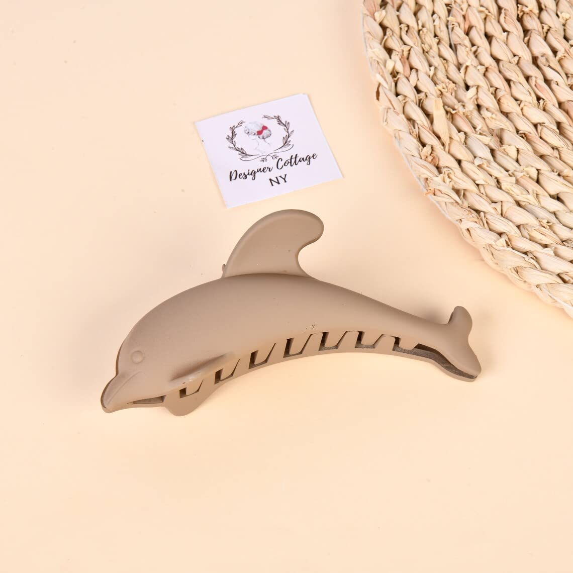 2 Pcs Matte Acrylic Dolphin Hair Claw Clips - Korean Style Cute Hair Accessories for Women & Girls, Non-Slip Hairpins for Ponytail, Bun & Updo Hairstyles - Perfect for School, Work & Daily Use