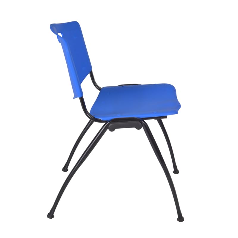48-Inch Kobe Flip Top Mobile Training Table with Maple Top & 2 'M' Stack Chairs in Blue - Perfect for Home Gyms, Classrooms, and Office Training Spaces