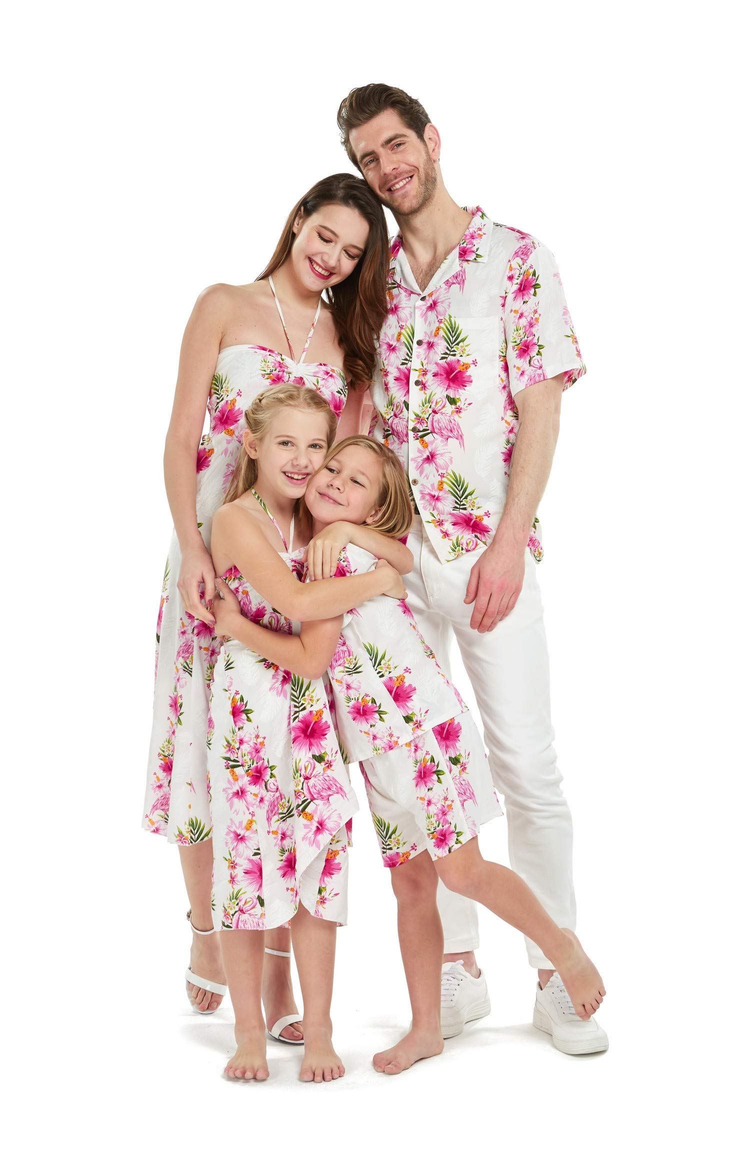 Hawaiian Luau Outfits for Siblings - Matching Boy & Girl Tropical Shirts & Dresses in Vibrant Patterns | Perfect for Family Vacations, Beach Parties & Summer Photoshoots
