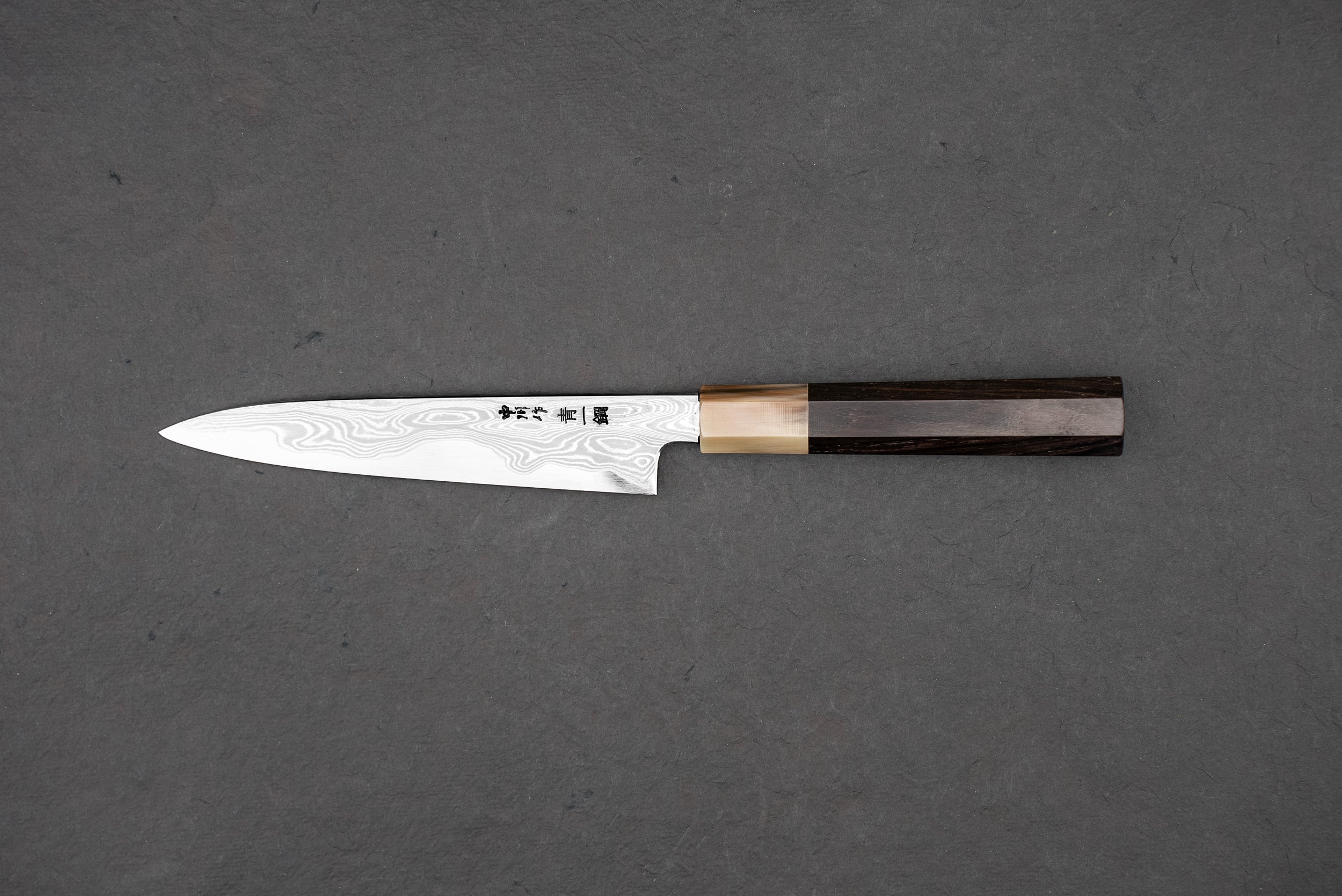 Premium Japanese Damascus Steel Petty Knife 150mm by Satoshi Nakagawa & Naohito Myojin - Professional Chef's Utility Knife for Slicing, Peeling & Precision Cutting