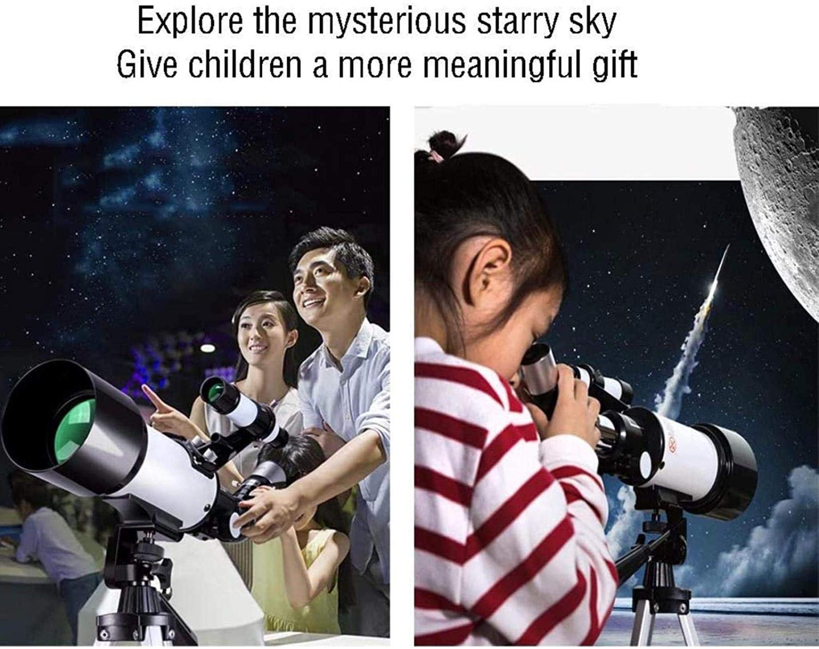 ABNNHK 70mm Aperture 400mm Refractor Telescope for Kids & Adults - Portable Travel Astronomy Telescope with Backpack for Beginners | Perfect Gift for Children | Indoor & Outdoor Stargazing, Bird Watching, Camping & Hiking