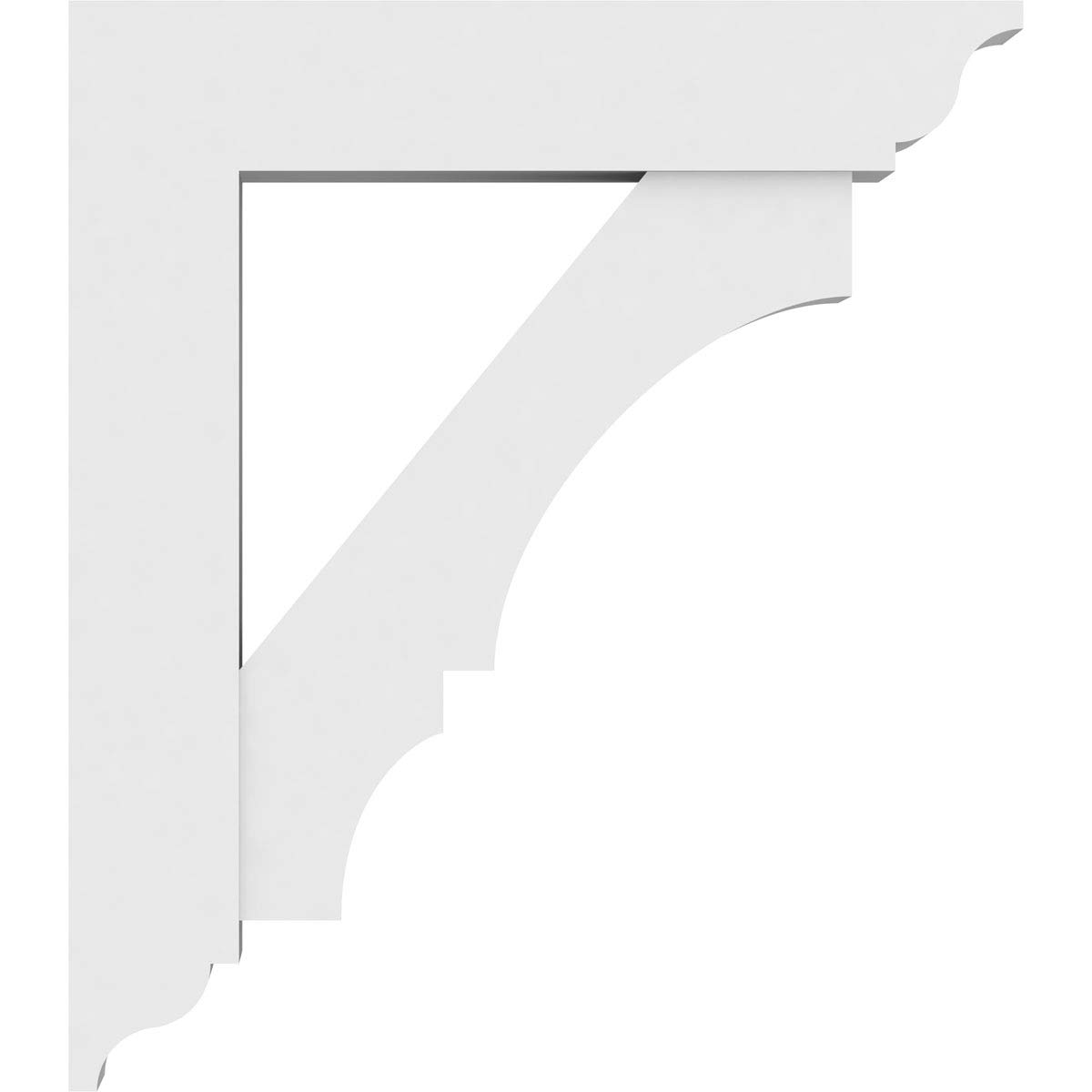 Ekena Millwork BKTP05X24X32BOA01 Standard Balboa Architectural Grade PVC Brackets with Traditional Ends - 5