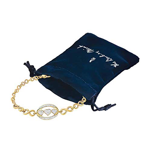 Danbury Mint I Love You Diamond Bracelet - 14K Gold Plated Bracelet with Genuine Diamonds - Romantic Jewelry Gift for Her - Anniversary, Valentine's Day & Special Occasion Present #4398-005