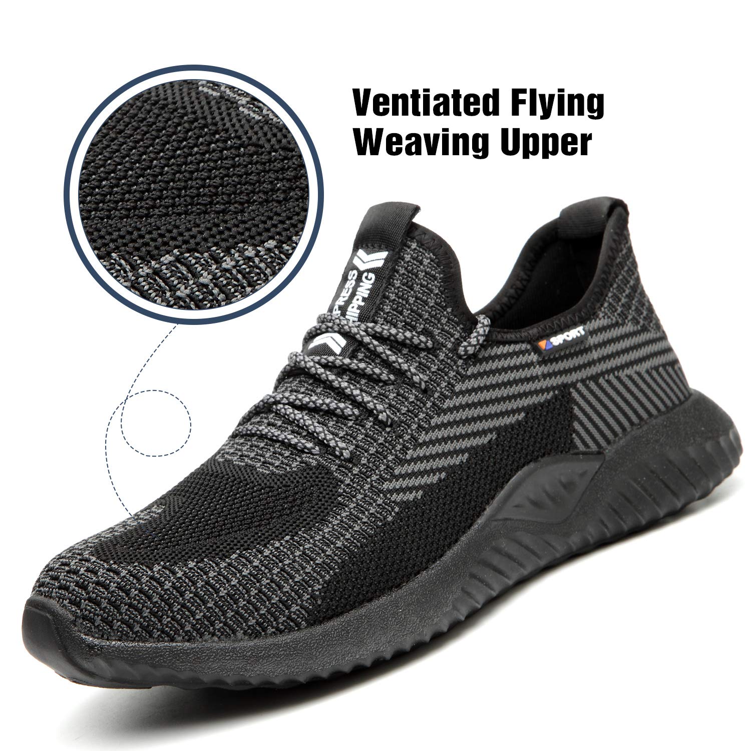 UCAYALI Steel Toe Work Shoes for Men & Women - Breathable Lightweight Safety Sneakers with Mesh Construction | Perfect for Construction Sites, Warehouse Work & Industrial Safety