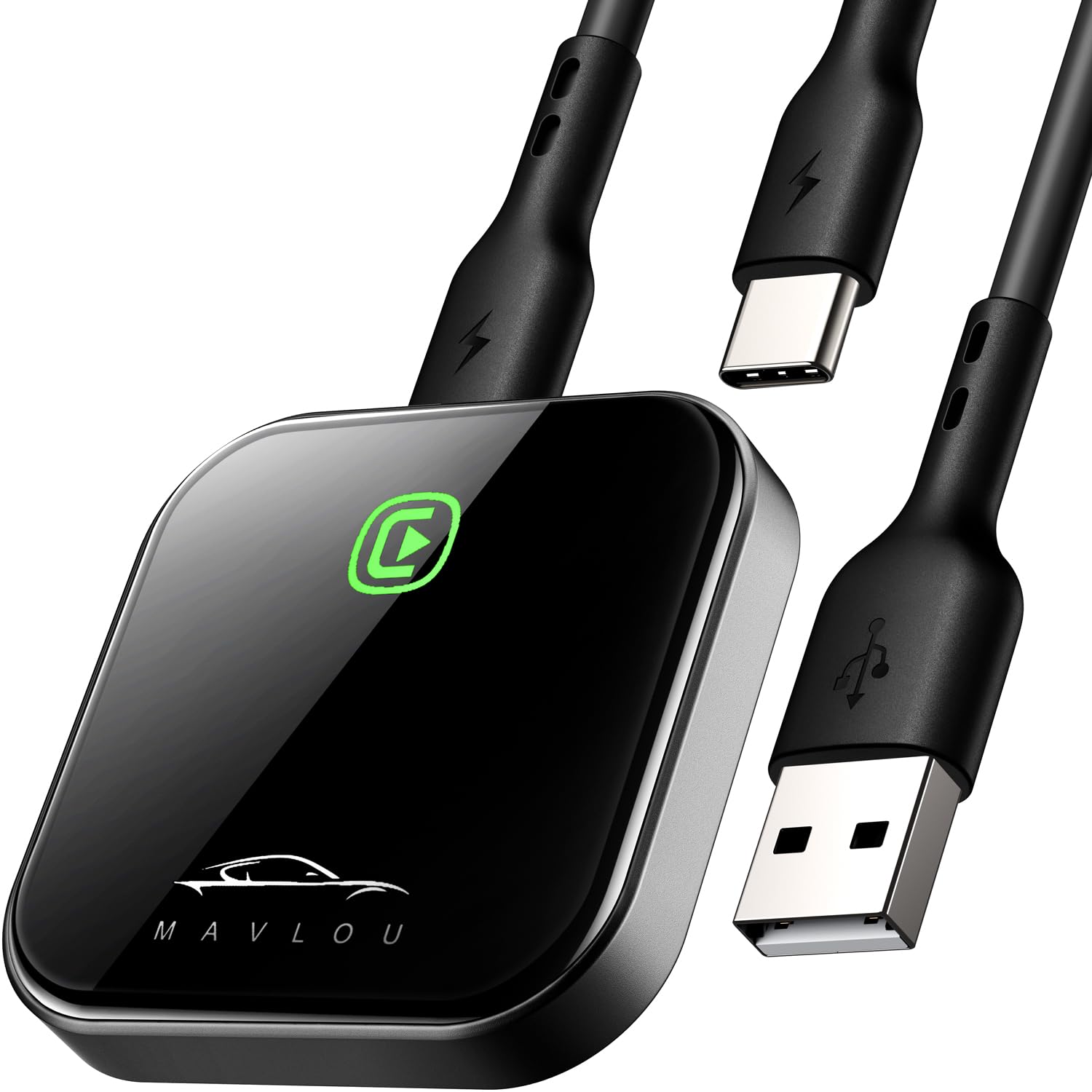 2024 Upgraded Wireless CarPlay Adapter for Apple iPhone - Fast & Stable Plug & Play Dongle Converts Wired to Wireless CarPlay - Compatible with Cars 2017+ & iOS 10+ - Perfect for Commuting, Road Trips & Hands-Free Driving