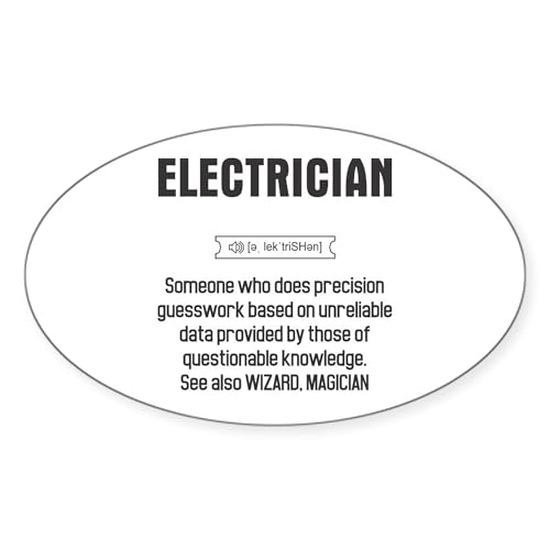 White - Funny Electrician Definition Sticker