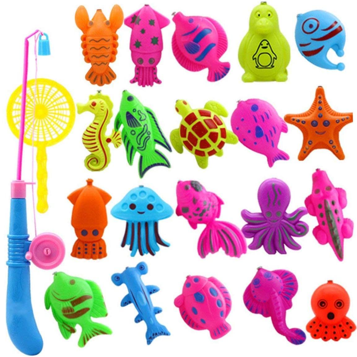 22Pcs Magnetic Bath Toys for Kids - Fun Fishing Game Set with Floating Fish for Water Play & Bathtime Fun | Perfect Toddler Sensory Toys for Indoor & Outdoor Play