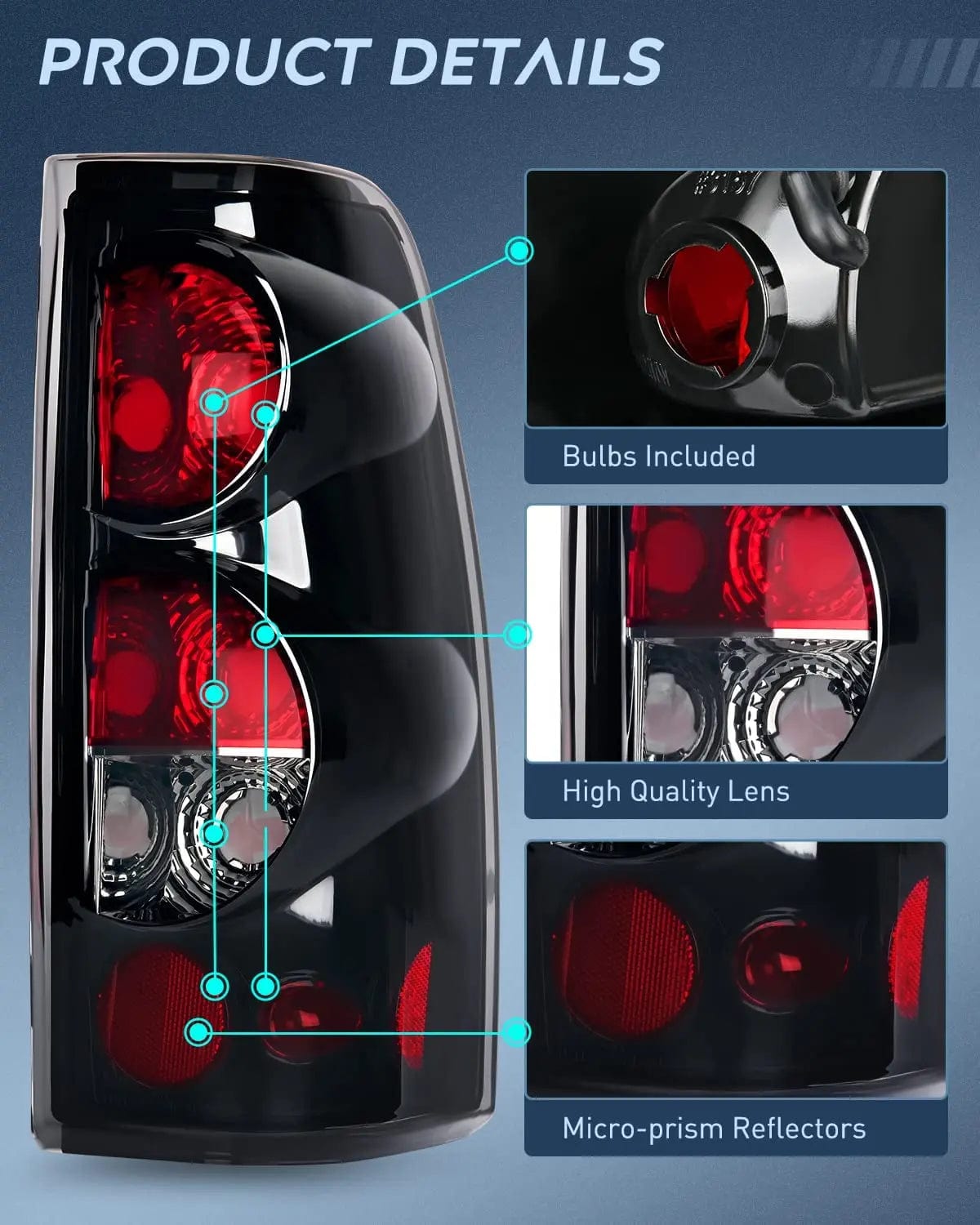 1999-2007 Chevy Silverado 1500/2500/3500 & GMC Sierra Tail Light Assembly Replacement - Perfect for Night Driving and Enhanced Vehicle Safety