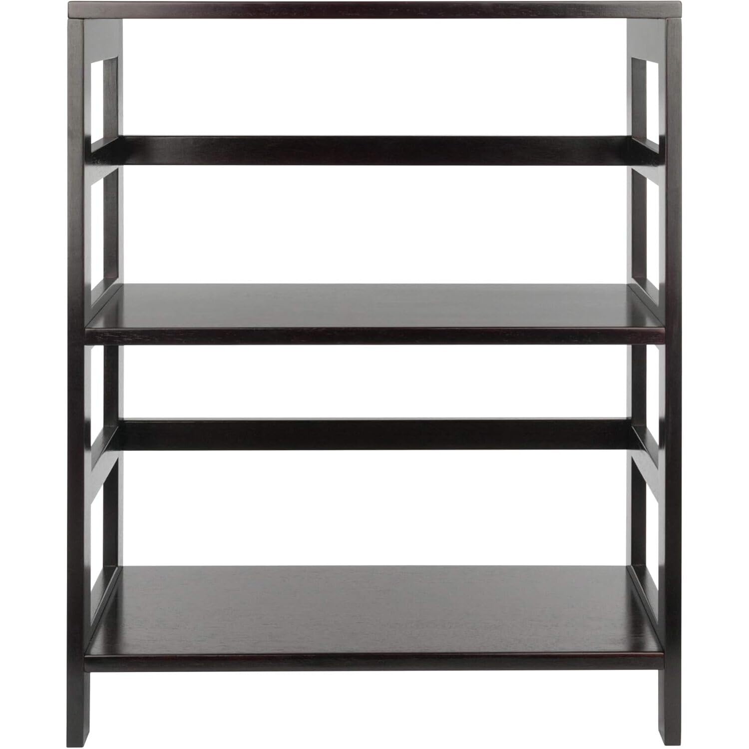 Winsome Wood Capri 2-Section M Storage Shelf with 4 Foldable Beige Fabric Baskets - Organizer for Bedroom, Closet, Nursery & Office