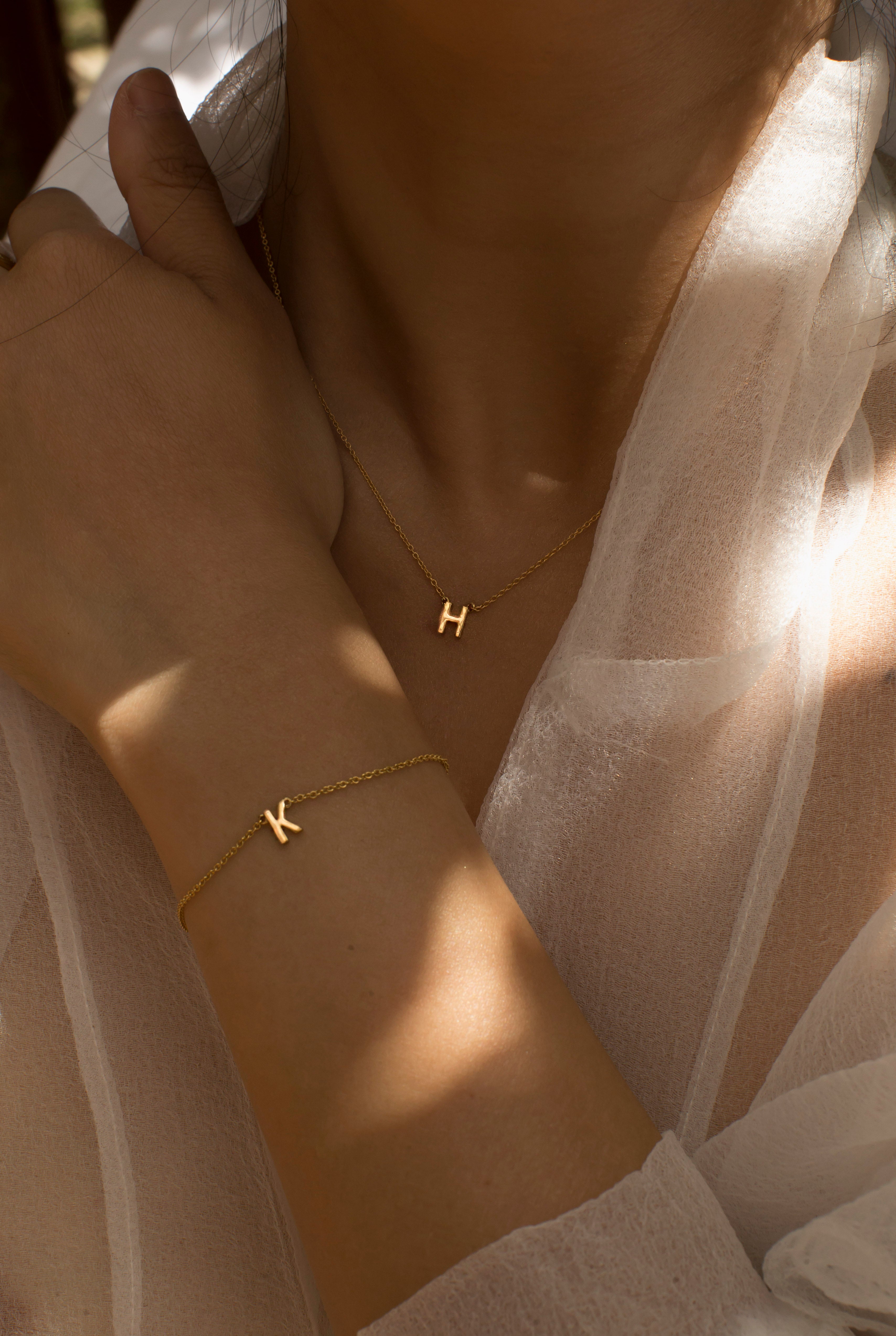 Personalized Single Initial Bracelet for Women - Engraved Monogram Name Jewelry Gift for Her - Perfect for Birthdays, Anniversaries & Special Occasions