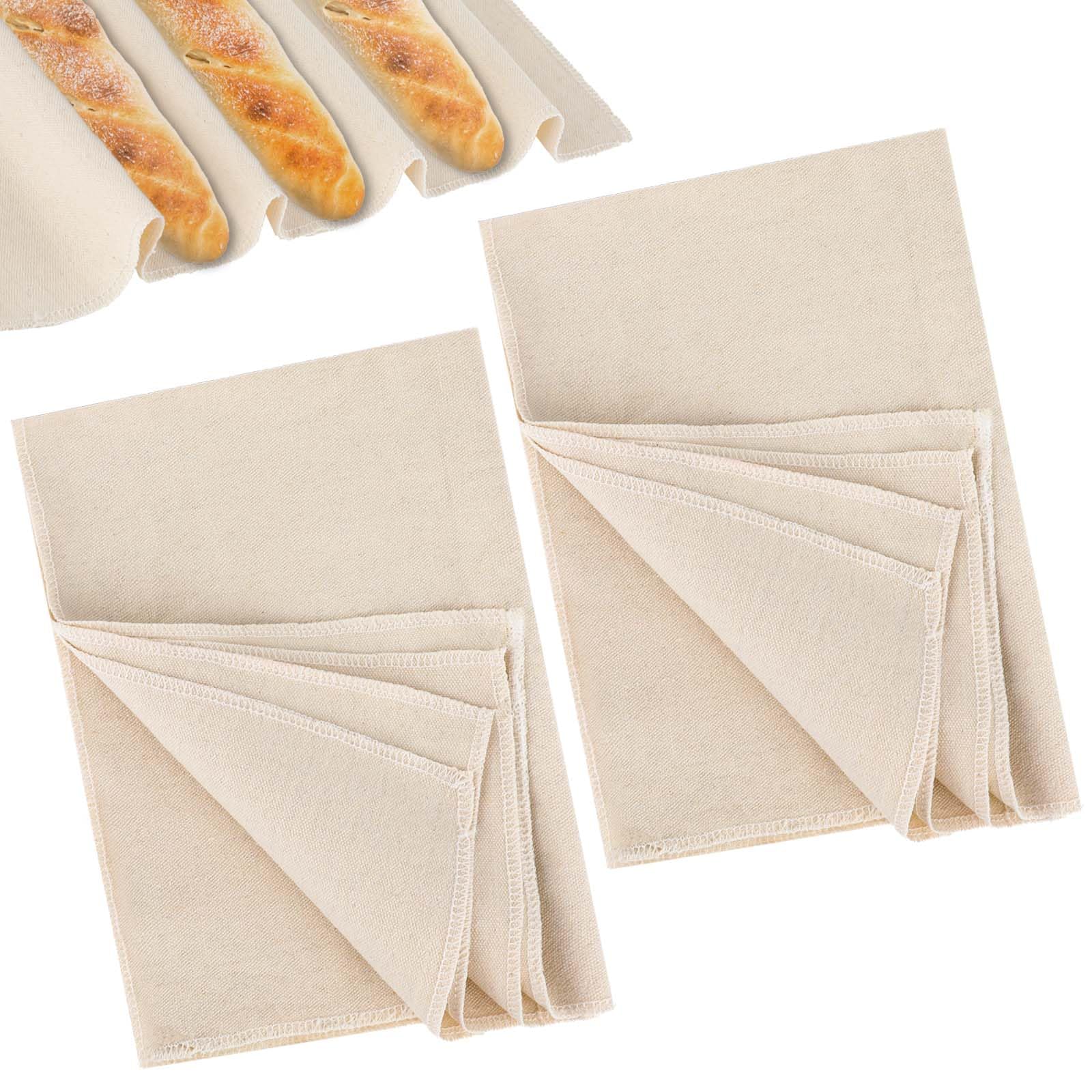 Reusable Bread Proofing Cloth 2PCS - 17x29 Inches Thick Linen Dough Rolling Cloth for Baguettes, Loaves & Pastry | Perfect for Homemade Bread Baking, Artisan Bakery & Kitchen Use